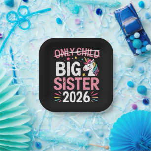 Only Child Crossed Out Big Sister 2026 Pregnancy Paper Plate
