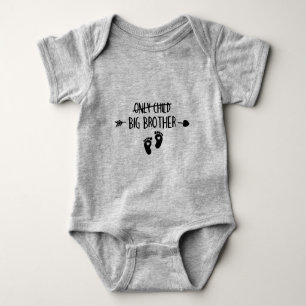 Only Child Crossed Out Now Big Brother Baby Bodysuit
