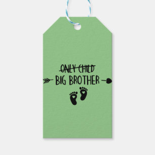 Only Child Crossed Out Now Big Brother Gift Tags