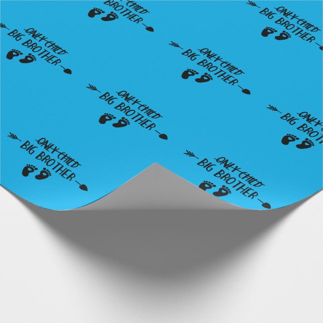 Only Child Crossed Out Now Big Brother Wrapping Paper (Corner)