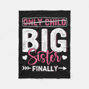Only Child Expires 2026 Promoted To Big Sister Fin Fleece Blanket