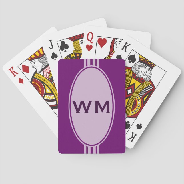 ONLY COLOR / BUTTON BANNER white + monogram Playing Cards (Back)
