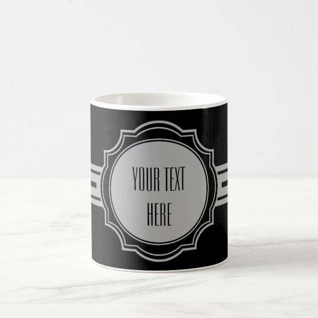 ONLY COLOR / BUTTON BANNER + your colour & text Coffee Mug (Center)