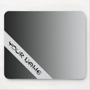 ONLY COLOR gradients - black grey + your name Mouse Pad