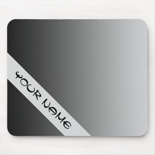 ONLY COLOR gradients - black grey + your name Mouse Pad (Front)