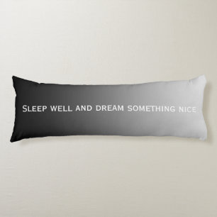 ONLY COLOR gradients - black grey + your text Body Pillow