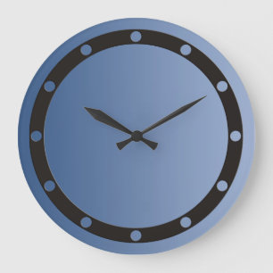 ONLY COLOR gradients blue - ring & dots black Large Clock
