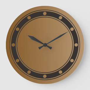 ONLY COLOR gradients brown - rings & dots black Large Clock