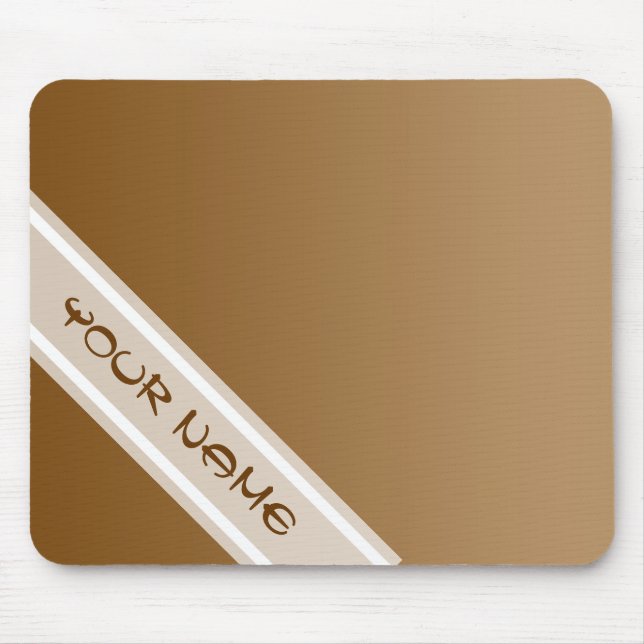 ONLY COLOR gradients - brown + your name Mouse Pad (Front)