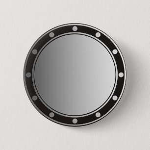 ONLY COLOR gradients - grey - rings & dots black 2 Inch Round Button