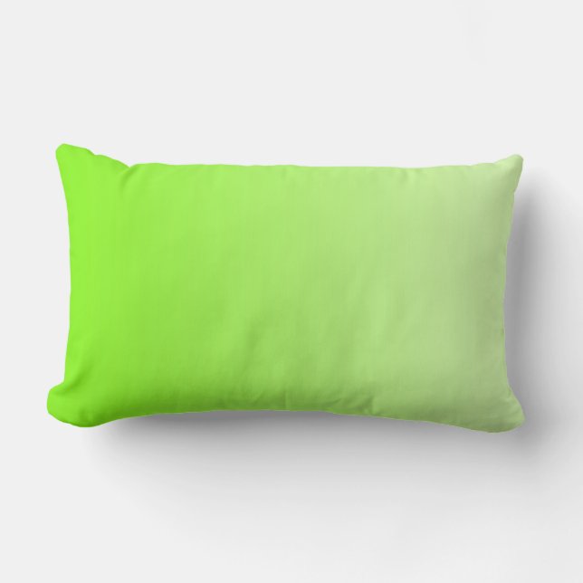 ONLY COLOR gradients - neon green Lumbar Pillow (Front)