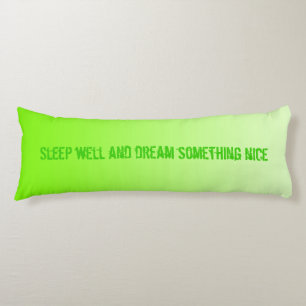ONLY COLOR gradients - neon green + your text Body Pillow