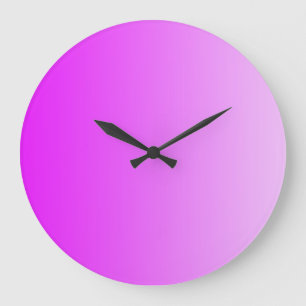 ONLY COLOR gradients - neon pink Large Clock