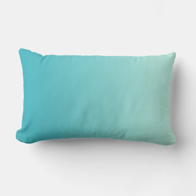 ONLY COLOR gradients - ocean blue Lumbar Pillow (Front)