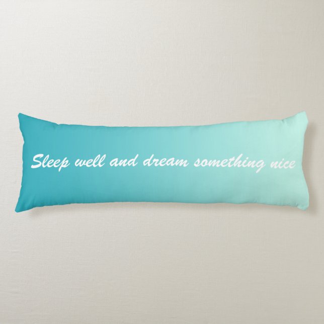 ONLY COLOR gradients - ocean blue + your text Body Pillow (Front)