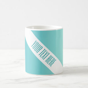 ONLY COLOR gradients ocean blue + your text Coffee Mug