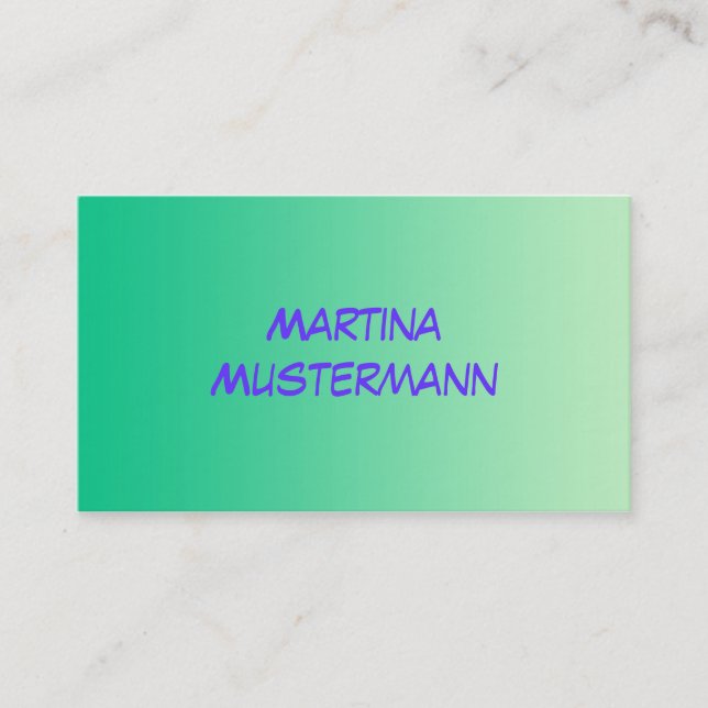 ONLY COLOR gradients - ocean green Business Card (Front)
