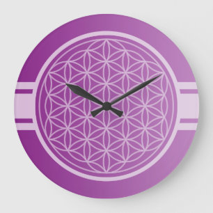 ONLY COLOR gradients plum - Flower of Life Large Clock