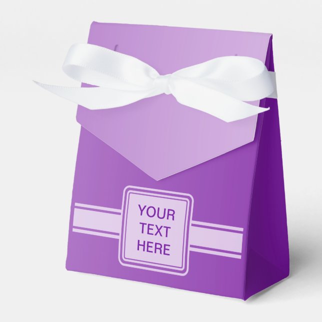 ONLY COLOR gradients - purple + your text Favor Box (Front Side)