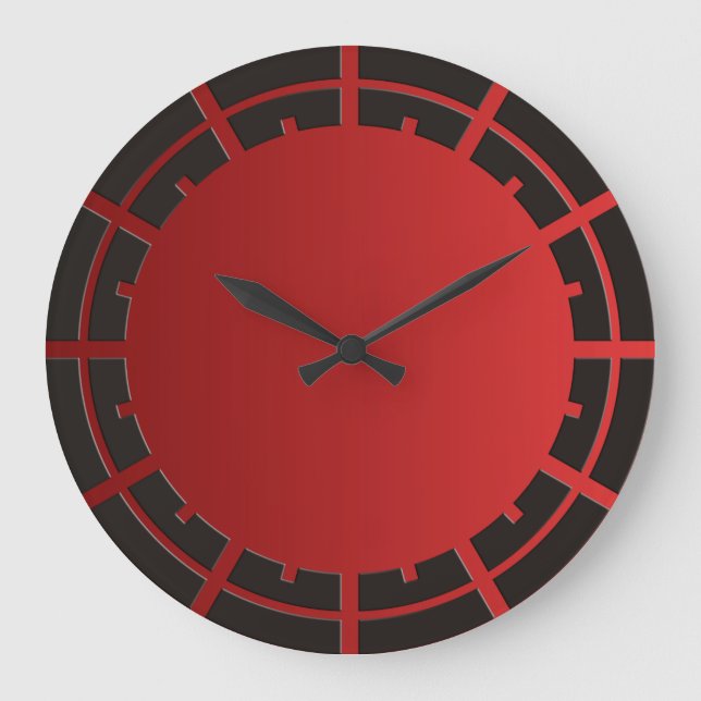 ONLY COLOR gradients red - ring clock face black (Front)