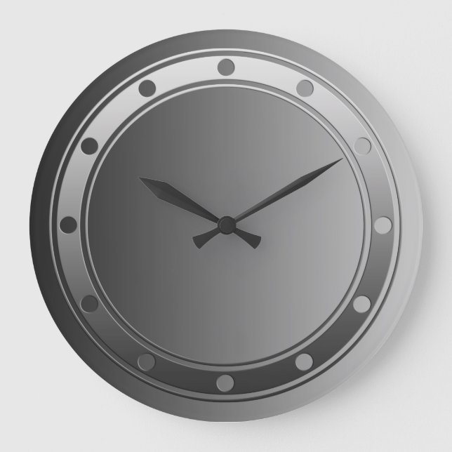 ONLY COLOR gradients - rings dots clock face grey (Front)