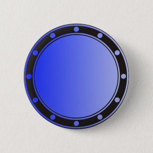 ONLY COLOR gradients - royal blue + rings & dots 2 Inch Round Button