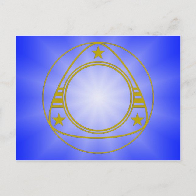 ONLY COLOR gradients - royal blue star Postcard (Front)