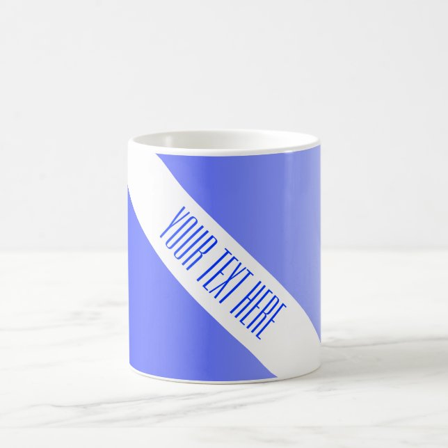 ONLY COLOR gradients royal blue + your text Coffee Mug (Center)