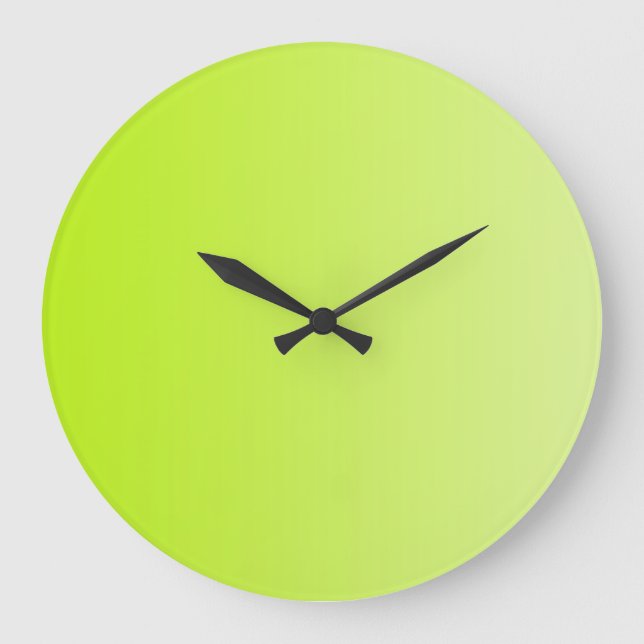 ONLY COLOR gradients - spring green Large Clock (Front)