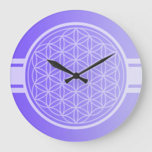ONLY COLOR gradients violet - Flower of Life Large Clock