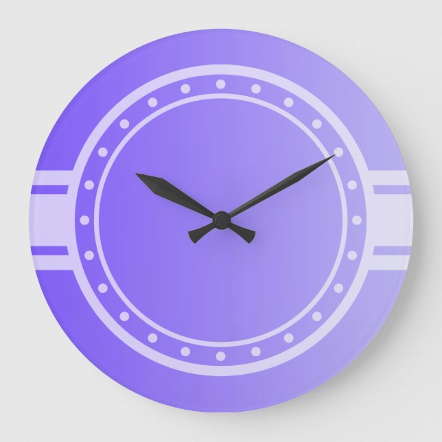 ONLY COLOR gradients violet - ring & dots white Large Clock (Front)