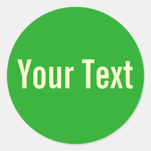 ONLY COLOR   grass green + your text Classic Round Sticker