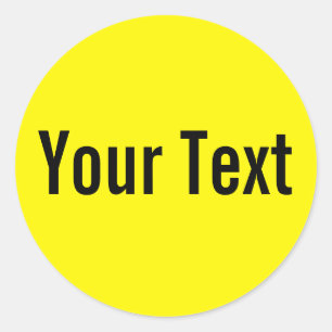 ONLY COLOR   lemon + your text Classic Round Sticker
