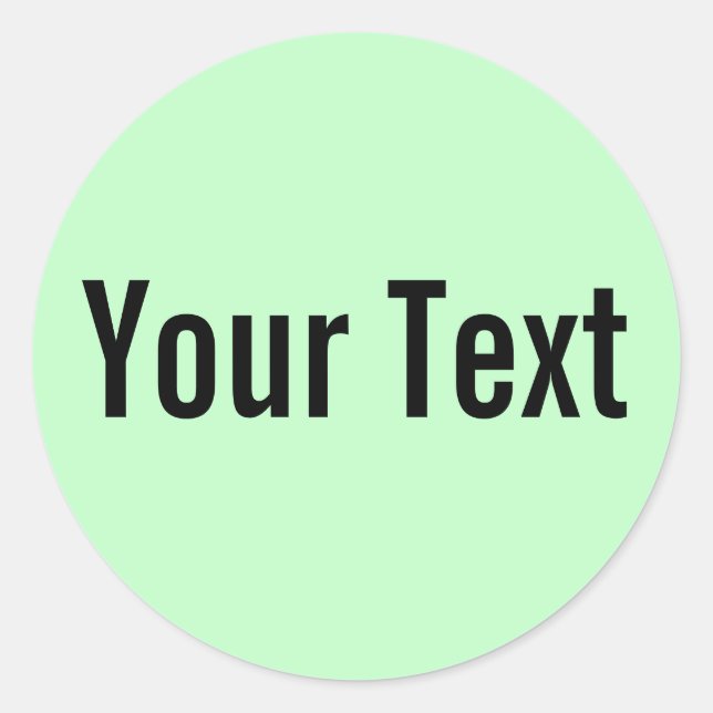 ONLY COLOR | light mint + your text Classic Round Sticker (Front)