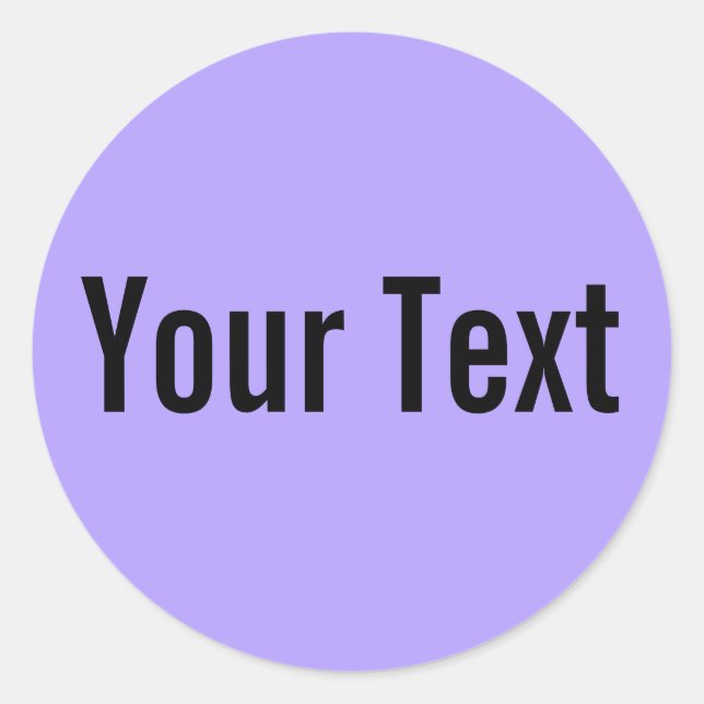 ONLY COLOR | light violet + your text Classic Round Sticker (Front)