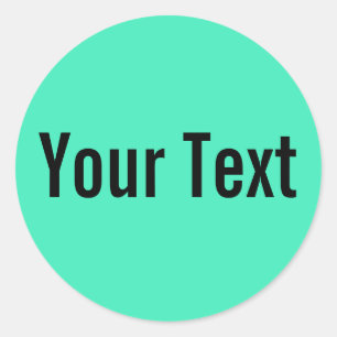 ONLY COLOR   mint + your text Classic Round Sticker