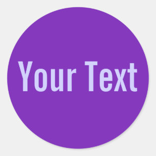 ONLY COLOR   purple + your text Classic Round Sticker