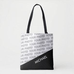 ONLY COLOR RECTANGLES - black + your ideas Tote Bag
