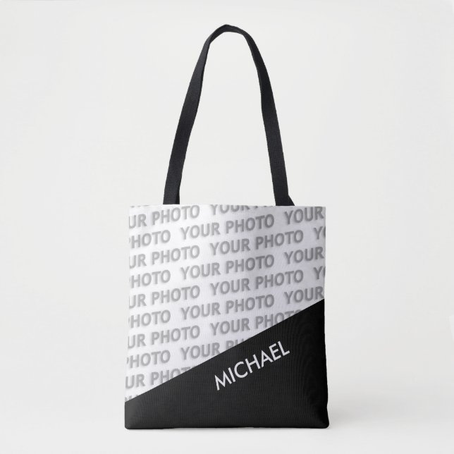 ONLY COLOR RECTANGLES - black + your ideas Tote Bag (Front)
