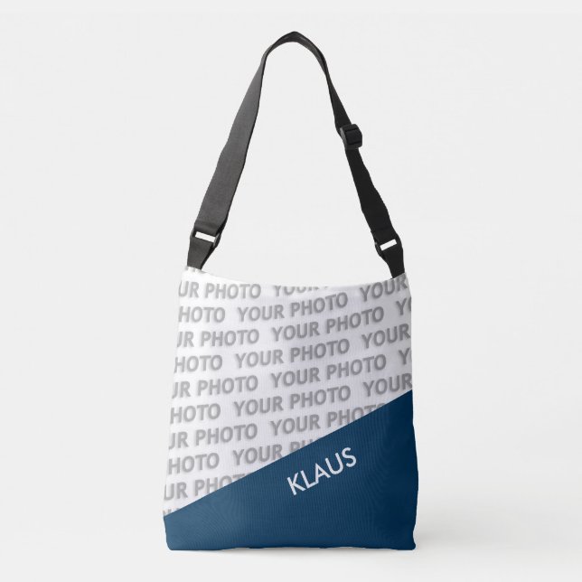ONLY COLOR RECTANGLES - dark blue + your ideas Crossbody Bag (Front)