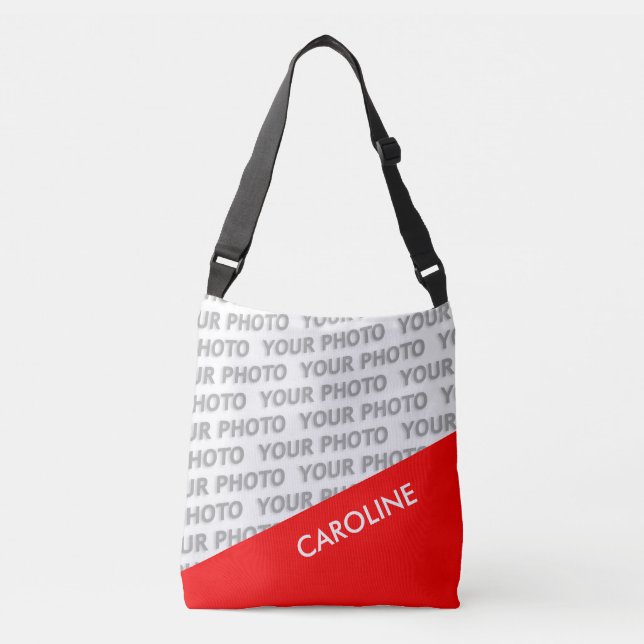 ONLY COLOR RECTANGLES - fire red + your ideas Crossbody Bag (Front)