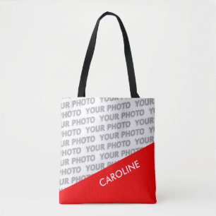 ONLY COLOR RECTANGLES - fire red + your ideas Tote Bag