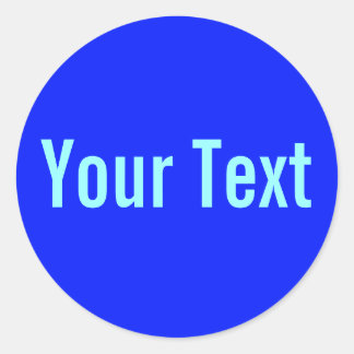 ONLY COLOR | royal blue + your text Classic Round Sticker
