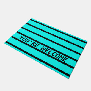 ONLY COLOR STRIPES - turquoise + your backg. Doormat