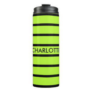 ONLY COLOR STRIPES - turquoise + your colour & ide Thermal Tumbler
