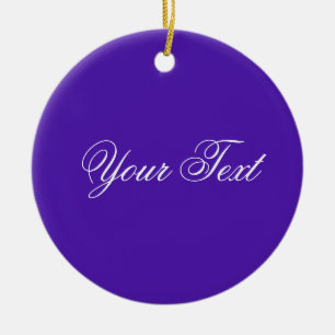 ONLY COLOR / violet + your text Ceramic Ornament