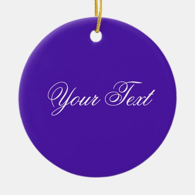 ONLY COLOR / violet + your text Ceramic Ornament (Front)