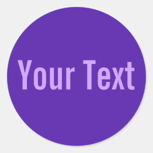 ONLY COLOR   violet + your text Classic Round Sticker