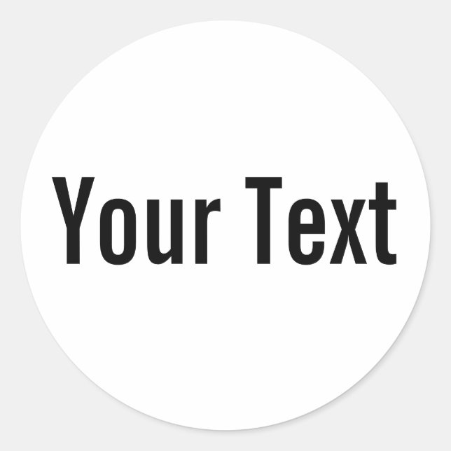 ONLY COLOR | white + your text Classic Round Sticker (Front)