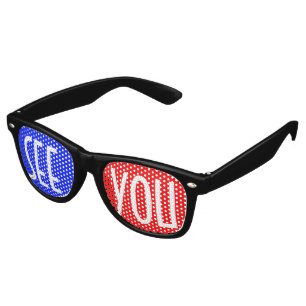 Only Colour Background - blue red + your ideas Retro Sunglasses